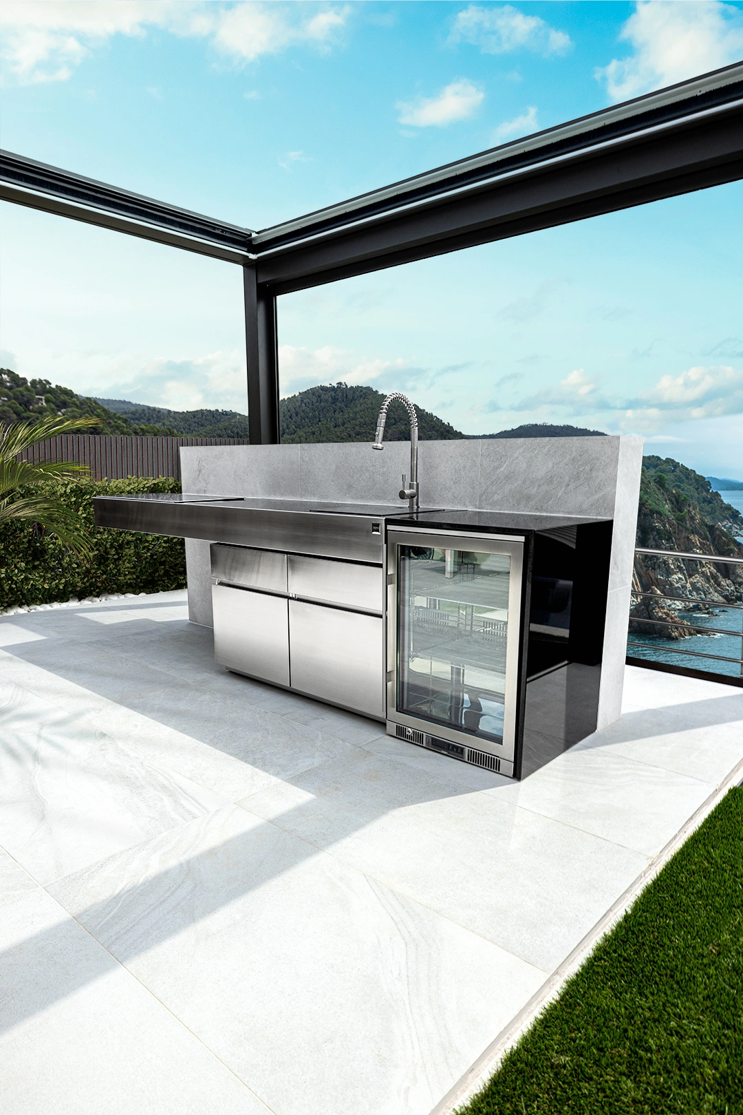 cozinha aberta para area externa