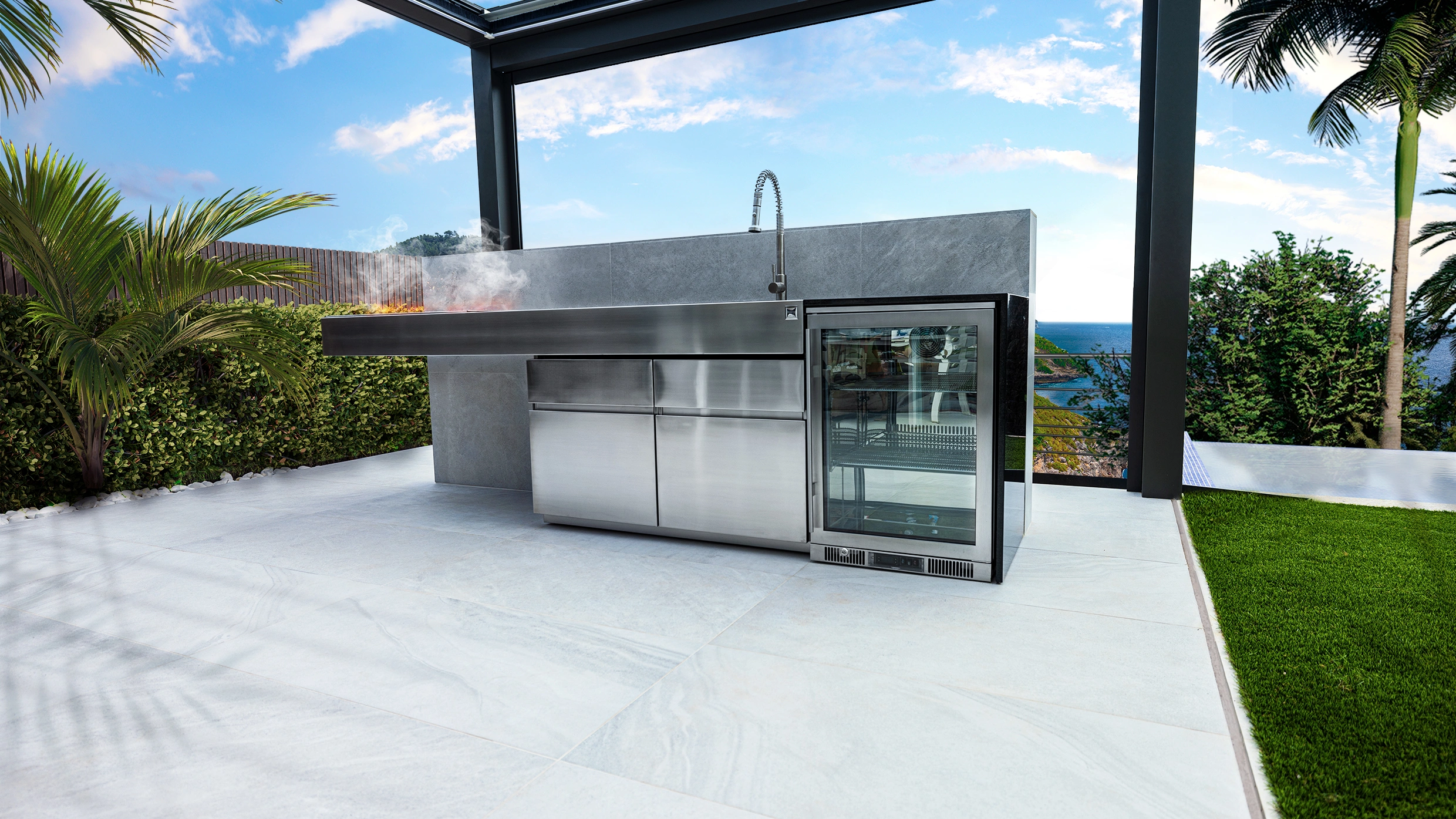 cozinha aberta para exterior