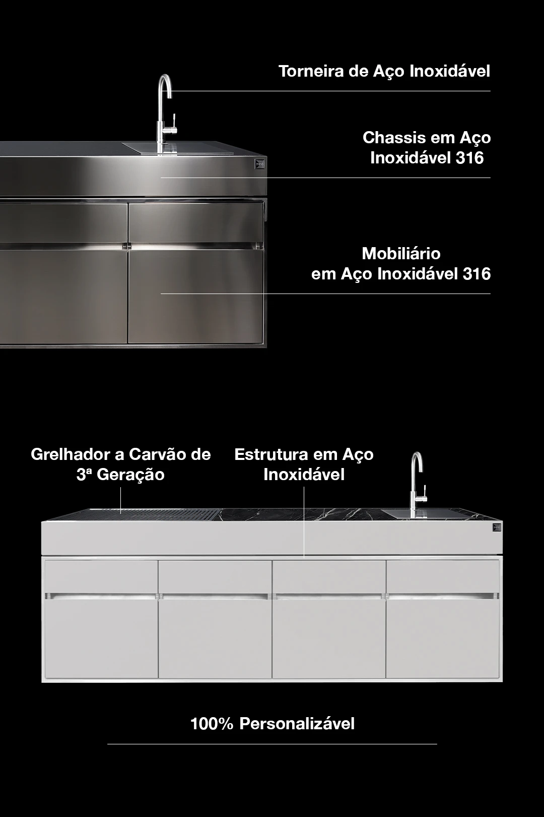 churrasqueira em inox